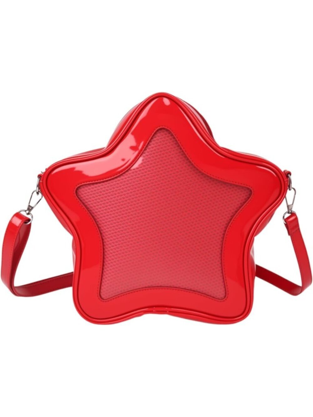 Women's Red PU Leather Aesthetic Cute Lightweight Star Shape Handbag